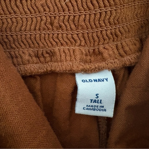 NWT Old Navy Linen Blend Faux Button Front Wide Leg Jumpsuit Small Tall - Picture 7 of 9